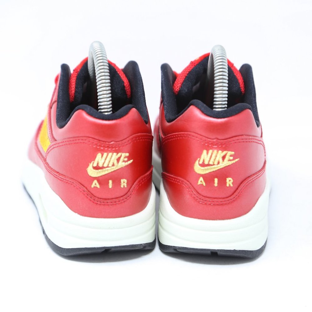 Nike Air Max 1 Womens Red Gold Sequin Leather 95 - Picture 6 of 11